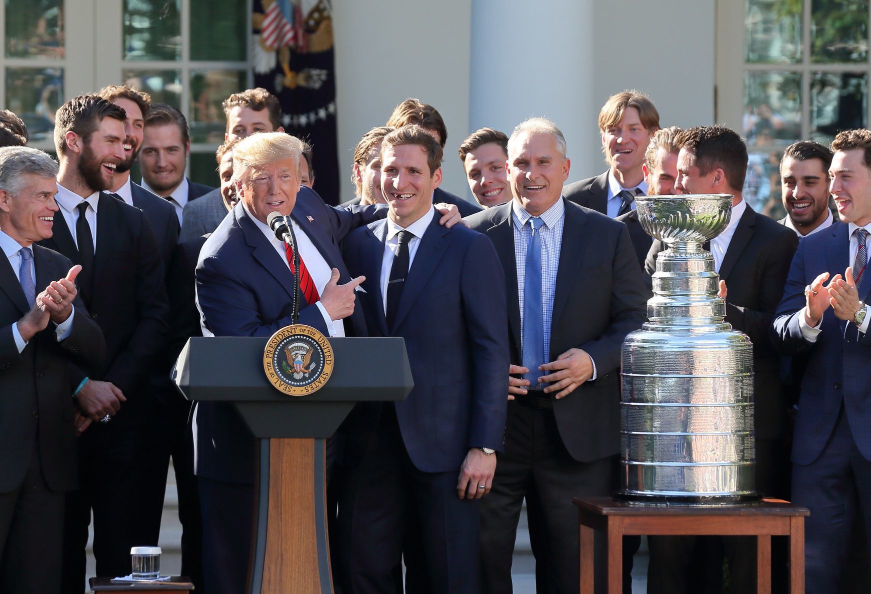 St. Louis Blues visit President Trump at White House with Stanley Cup